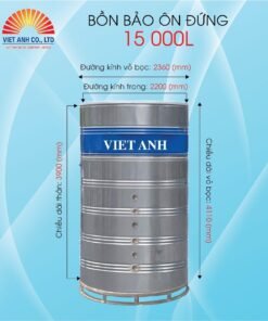 Bồn bảo ôn inox Việt Anh 15000L đứng (Φ2200)