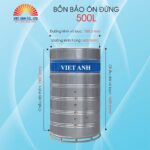 Bồn bảo ôn inox Việt Anh 500L đứng (Φ660)