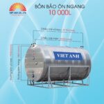 Bồn bảo ôn inox Việt Anh 10000L ngang (Φ1800)