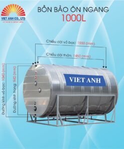Bồn bảo ôn inox Việt Anh 1000L ngang (Φ940)