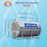 Bồn bảo ôn inox Việt Anh 5000L ngang (Φ1400)