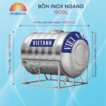Bồn nước Inox Việt Anh 1500l ngang Φ1140