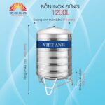 Bồn nước Inox Việt Anh đứng 1200l (Φ970)