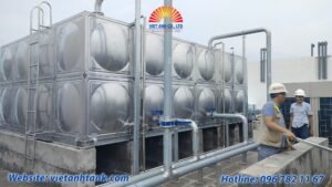 Lắp đặt bồn bể inox tại bệnh viện Hạnh Phúc