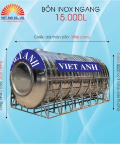 Bồn nước Inox ngang dung tích 15000l-Φ2200mm- Việt Anh