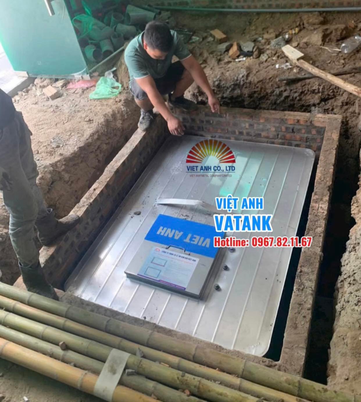 Hình ảnh thi công thực tế bể ngầm inox Việt Anh