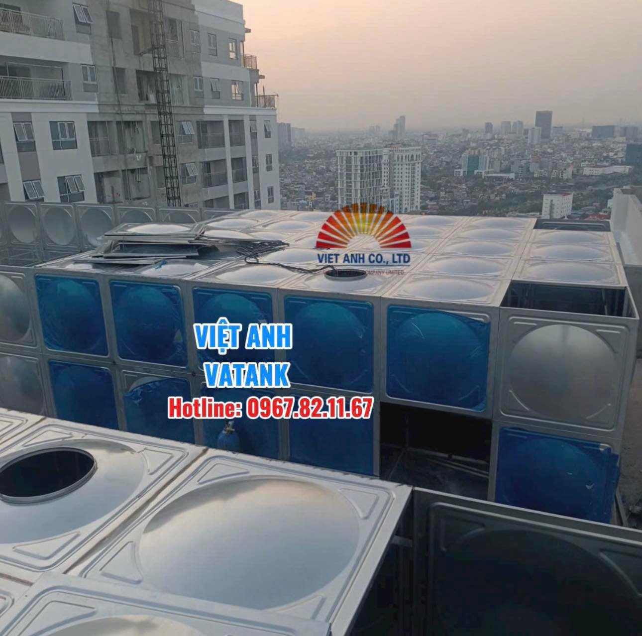 Bể lắp ghép inox cỡ lỡn 500m3 tại dự án nhà ở xã hội ở Hải Phòng