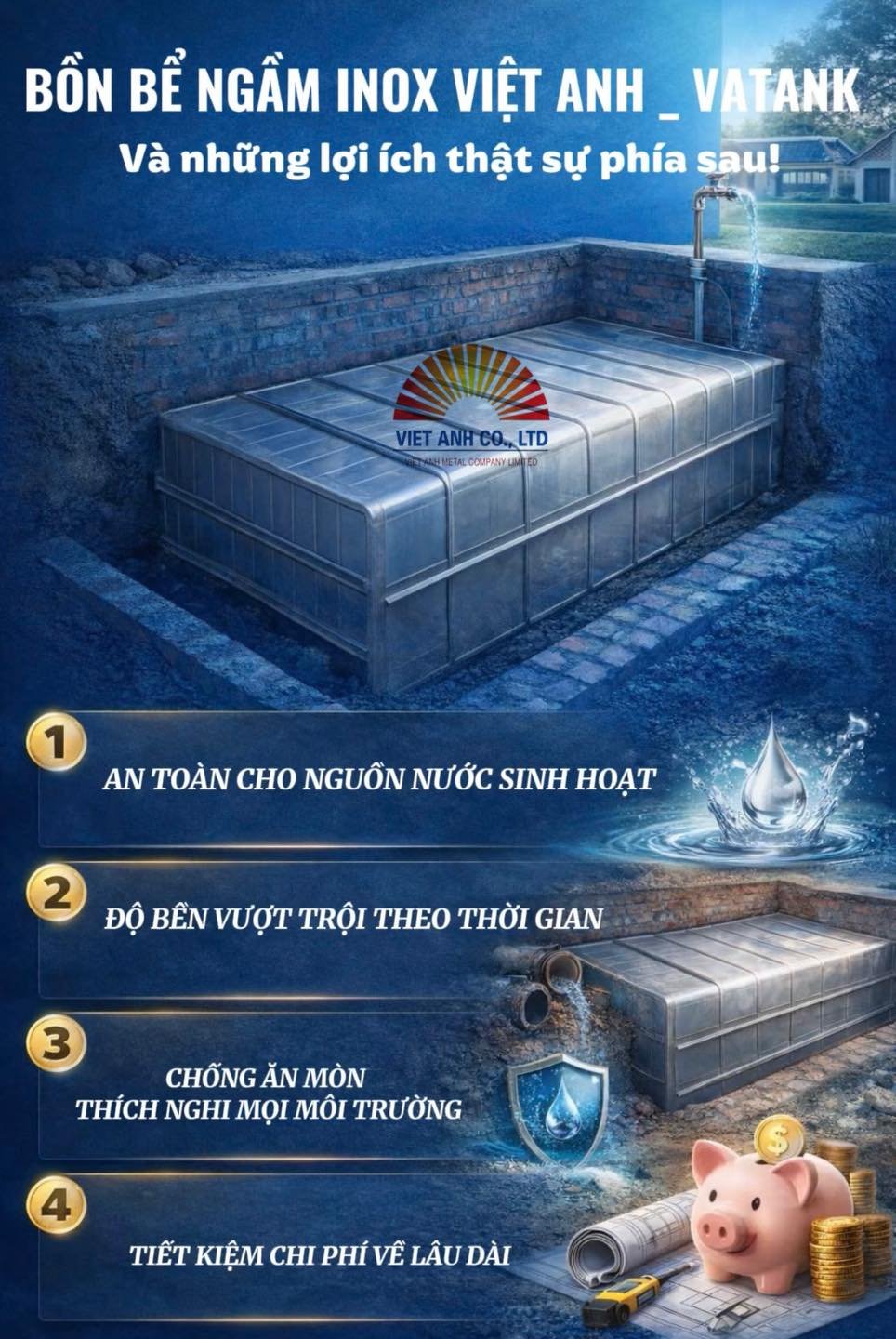 Có nên dùng bể ngầm inox? 