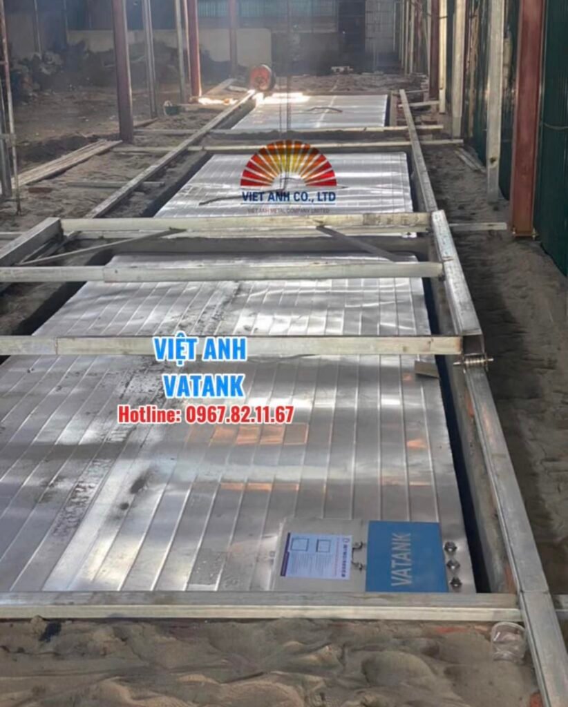 Thi công lắp đặt bể ngầm inox 304 VATANK Việt Anh có gân tăng cứng dày