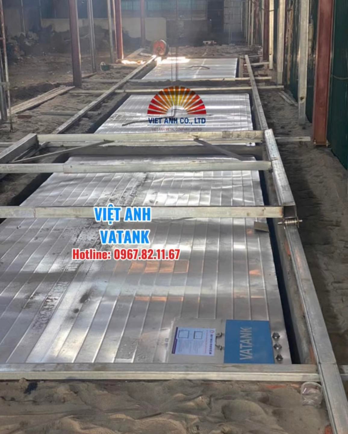 Thi công lắp đặt bể ngầm inox 304 VATANK Việt Anh có gân tăng cứng dày