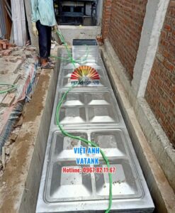 Bể ngầm inox công nghệ cao Việt Anh VATANK kích thước tùy chỉnh của bể ngầm Inox công nghệ cao.
