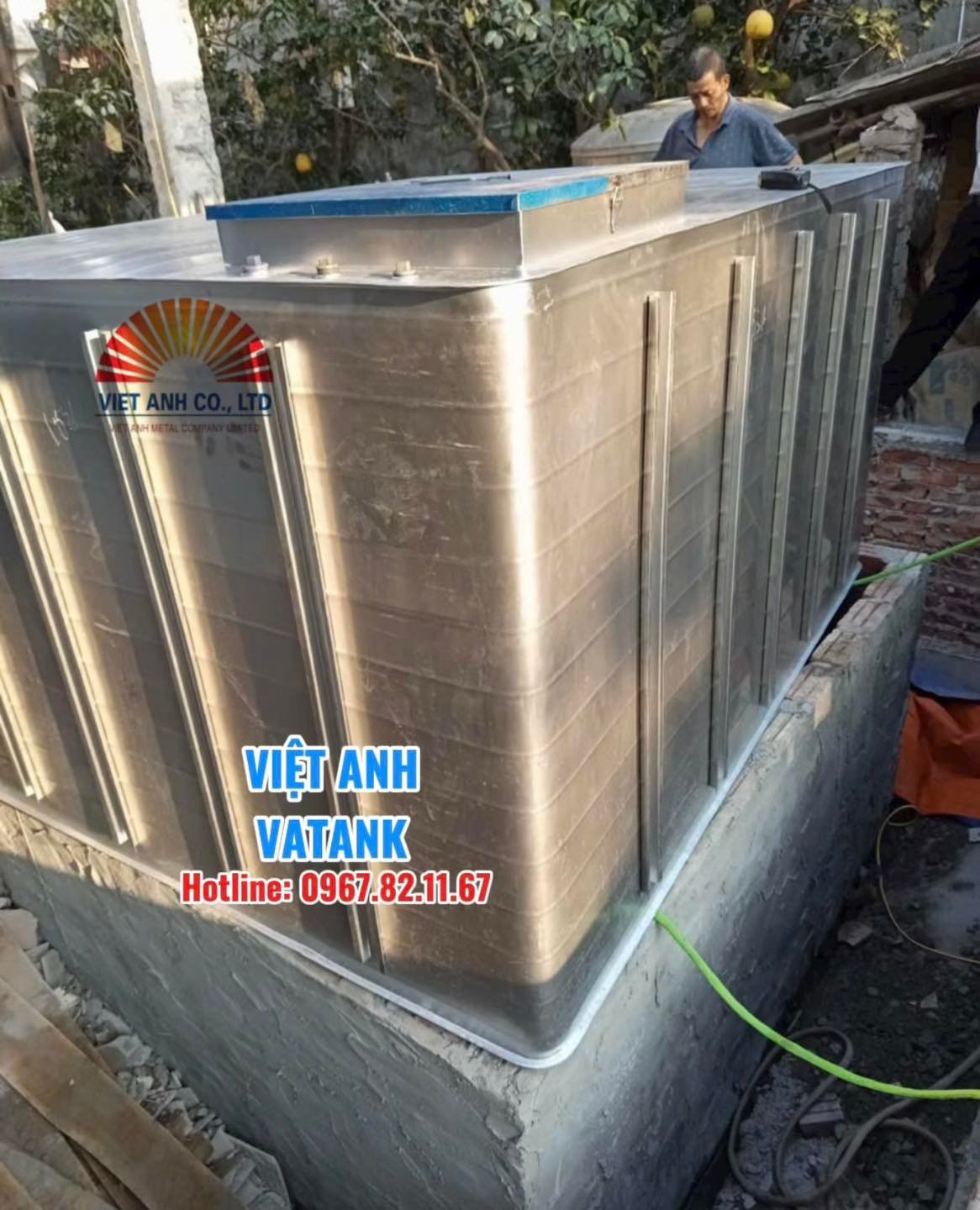Bồn inox Việt Anh VATANK lắp đặt thực tế tại công trình