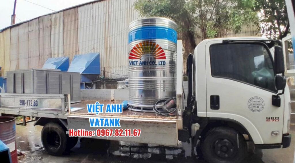 Giao hàng bồn inox Việt Anh VATANK đúng tiến độ cho công trình