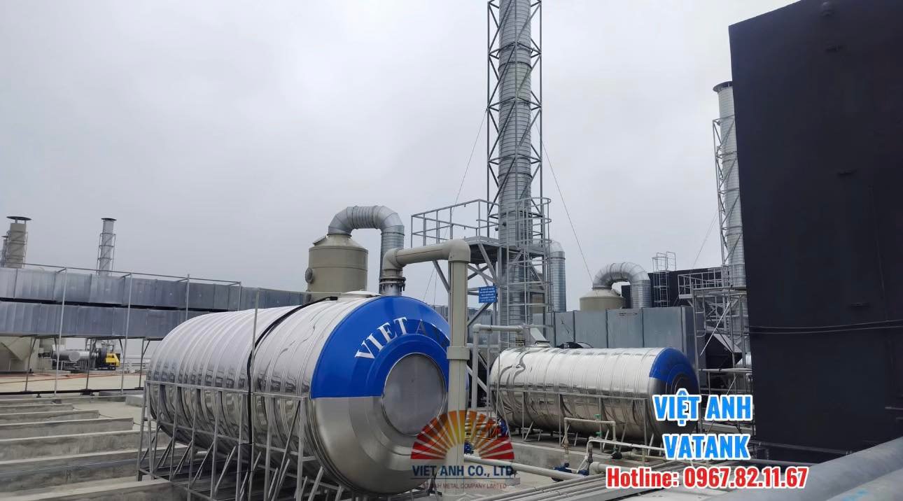 Bồn inox công nghiệp do VATANK lắp đặt tại nhà máy Cooler Master Bắc Ninh