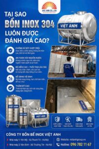 Vì sao bồn nước inox được làm từ inox 304